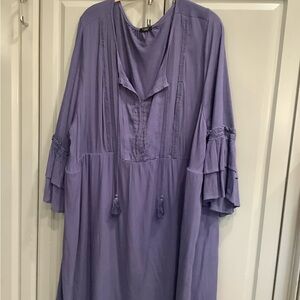 STUDIO 1886 Lavender Lilac Purple Peasant DRESS Sz 1X 18W-20W Avon Prairie Dress